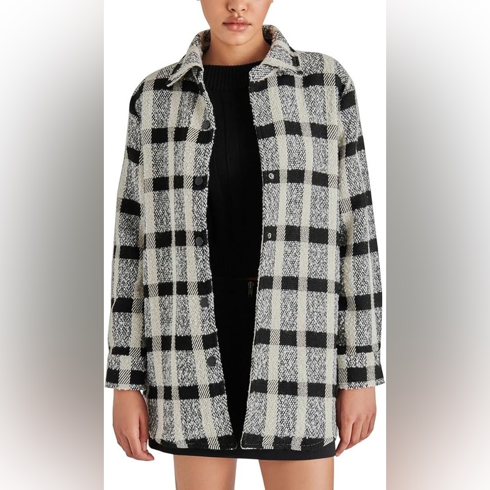 Steve Madden Black and White Eldridge Shirt Jacket Size Small